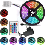 Світлодіодна RGB стрічка 5 метрів з пультом та адаптером LED