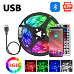 Світлодіодна RGB стрічка 5 метрів з пультом та адаптером LED